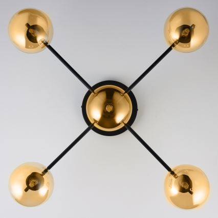 Jupiter 2032 - Полилей за повърхностен монтаж FIGARO 5xG9/10W/230V черен/златист/бежов