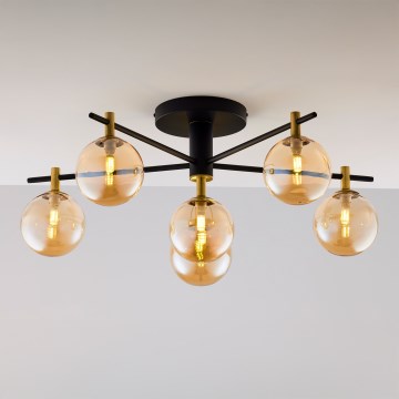 Jupiter 2033 - Полилей за повърхностен монтаж FIGARO 6xG9/10W/230V черен/златист/бежов