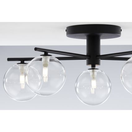 Jupiter 2046 - Полилей за повърхностен монтаж PRATO 5xG9/10W/230V черен/прозрачен