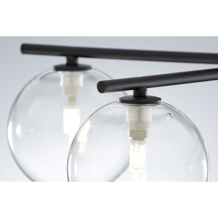 Jupiter 2046 - Полилей за повърхностен монтаж PRATO 5xG9/10W/230V черен/прозрачен
