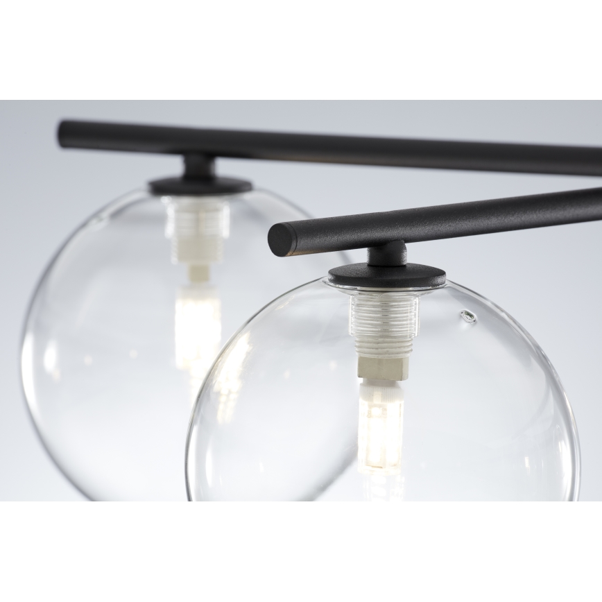 Jupiter 2046 - Полилей за повърхностен монтаж PRATO 5xG9/10W/230V черен/прозрачен