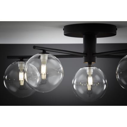 Jupiter 2046 - Полилей за повърхностен монтаж PRATO 5xG9/10W/230V черен/прозрачен