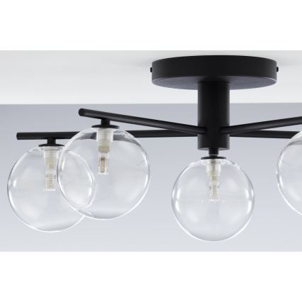 Jupiter 2046 - Полилей за повърхностен монтаж PRATO 5xG9/10W/230V черен/прозрачен