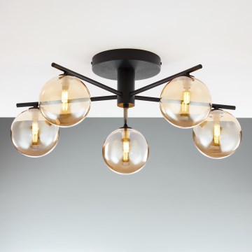 Jupiter 2047 - Полилей за повърхностен монтаж PRATO 5xG9/10W/230V черен/бежов