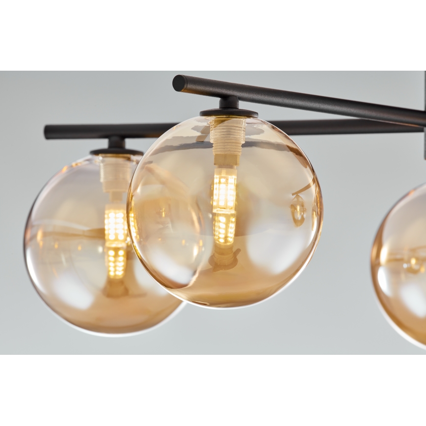 Jupiter 2047 - Полилей за повърхностен монтаж PRATO 5xG9/10W/230V черен/бежов