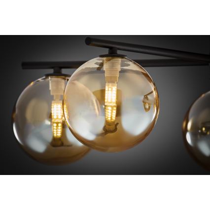 Jupiter 2047 - Полилей за повърхностен монтаж PRATO 5xG9/10W/230V черен/бежов