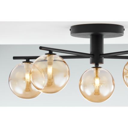 Jupiter 2047 - Полилей за повърхностен монтаж PRATO 5xG9/10W/230V черен/бежов