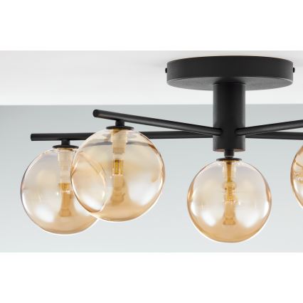 Jupiter 2047 - Полилей за повърхностен монтаж PRATO 5xG9/10W/230V черен/бежов