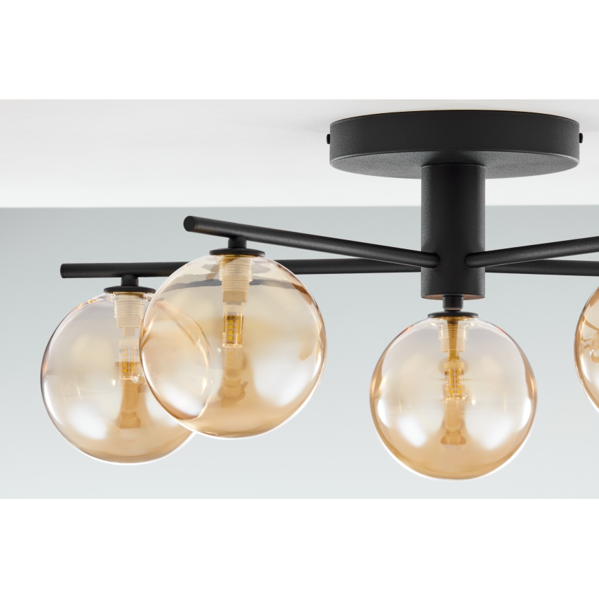 Jupiter 2047 - Полилей за повърхностен монтаж PRATO 5xG9/10W/230V черен/бежов