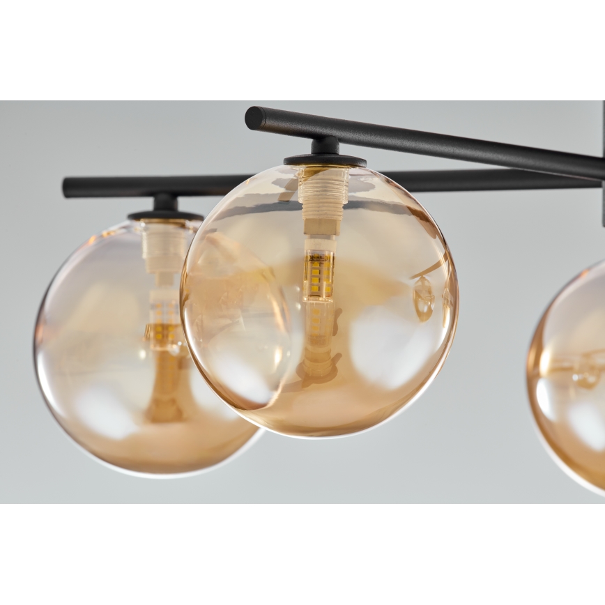 Jupiter 2047 - Полилей за повърхностен монтаж PRATO 5xG9/10W/230V черен/бежов