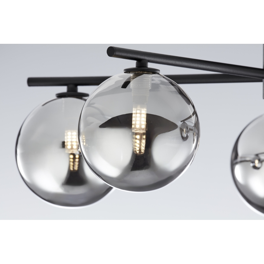 Jupiter 2048 - Повърхностно монтиран полилей PRATO 5xG9/14W/230V черно/димчато сиво