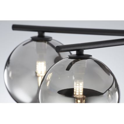 Jupiter 2048 - Повърхностно монтиран полилей PRATO 5xG9/14W/230V черно/димчато сиво