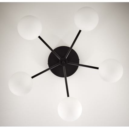 Jupiter 2049 - Полилей за директен монтаж PRATO 5xG9/14W/230V черно/бяло