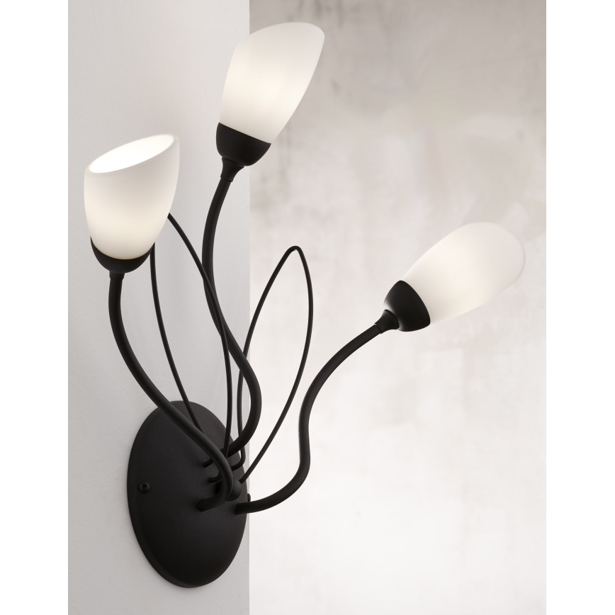 Jupiter 2059 - Стенно осветително тяло GLORIOSA 3xG9/14W/230V, черно