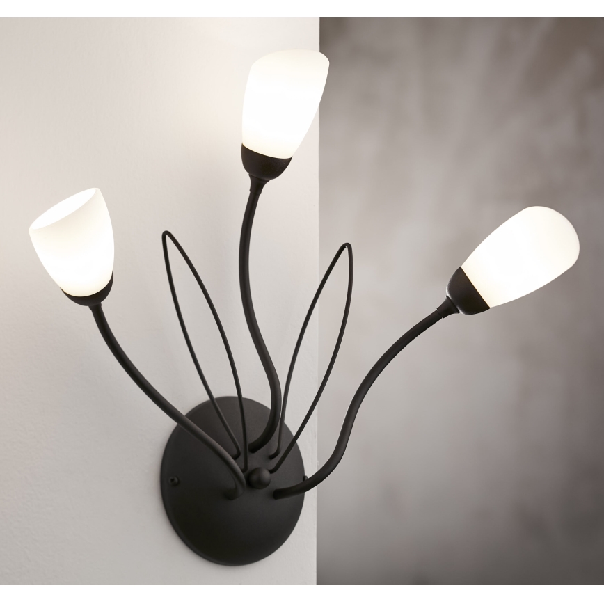 Jupiter 2059 - Стенно осветително тяло GLORIOSA 3xG9/14W/230V, черно