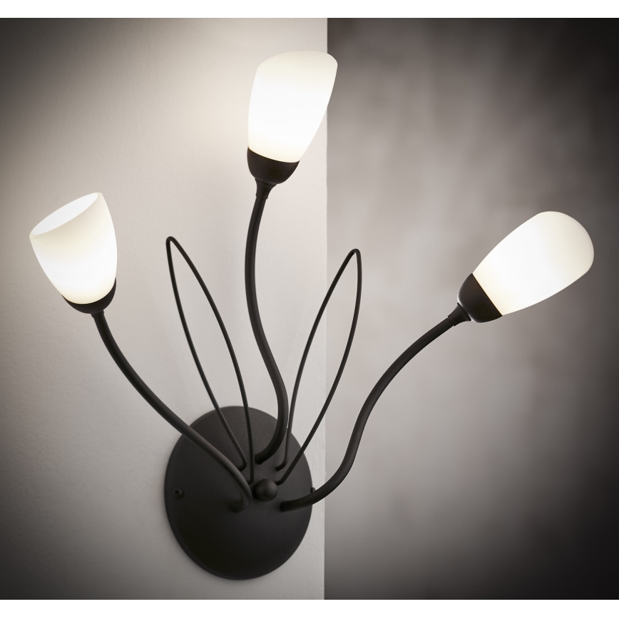 Jupiter 2059 - Стенно осветително тяло GLORIOSA 3xG9/14W/230V, черно