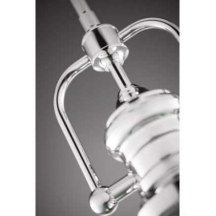 Jupiter 2071 - Пендел на тръба PLATINO 1xE27/15W/230V зелен/лъскав хром