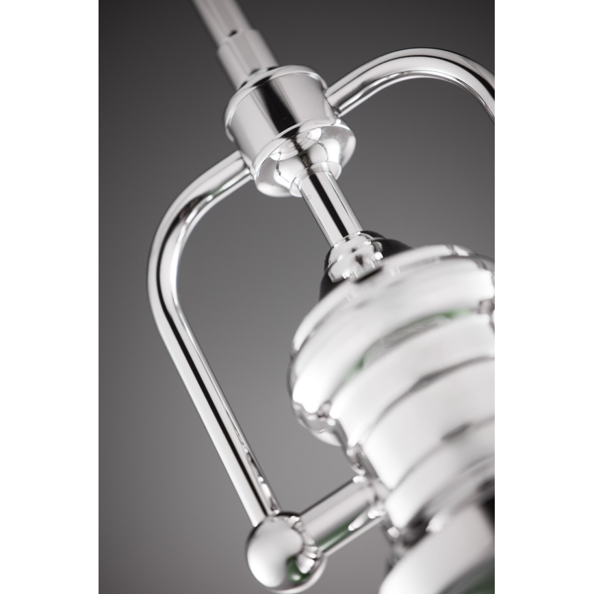 Jupiter 2071 - Пендел на тръба PLATINO 1xE27/15W/230V зелен/лъскав хром