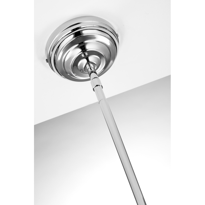 Jupiter 2071 - Пендел на тръба PLATINO 1xE27/15W/230V зелен/лъскав хром