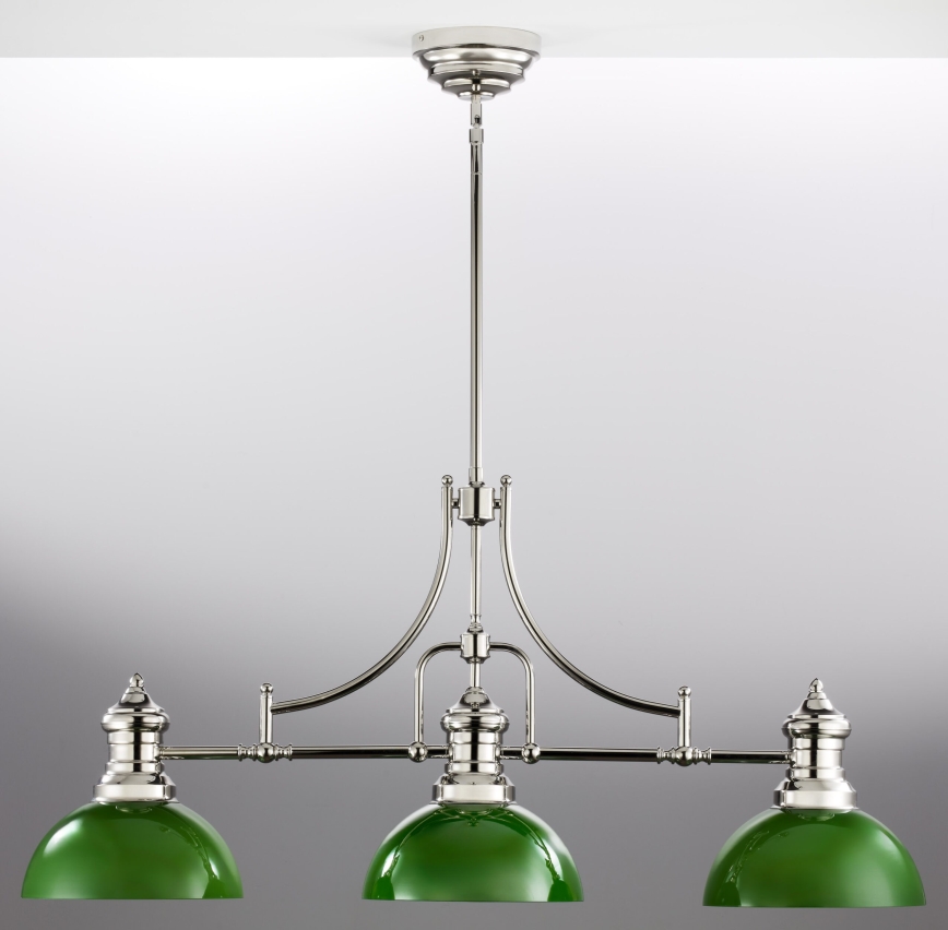 Jupiter 2072 - Полилей на штанга PLATINO 3xE27/15W/230V зелен/лъскав хром