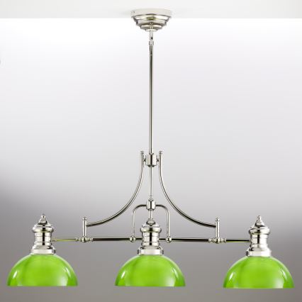 Jupiter 2072 - Полилей на штанга PLATINO 3xE27/15W/230V зелен/лъскав хром