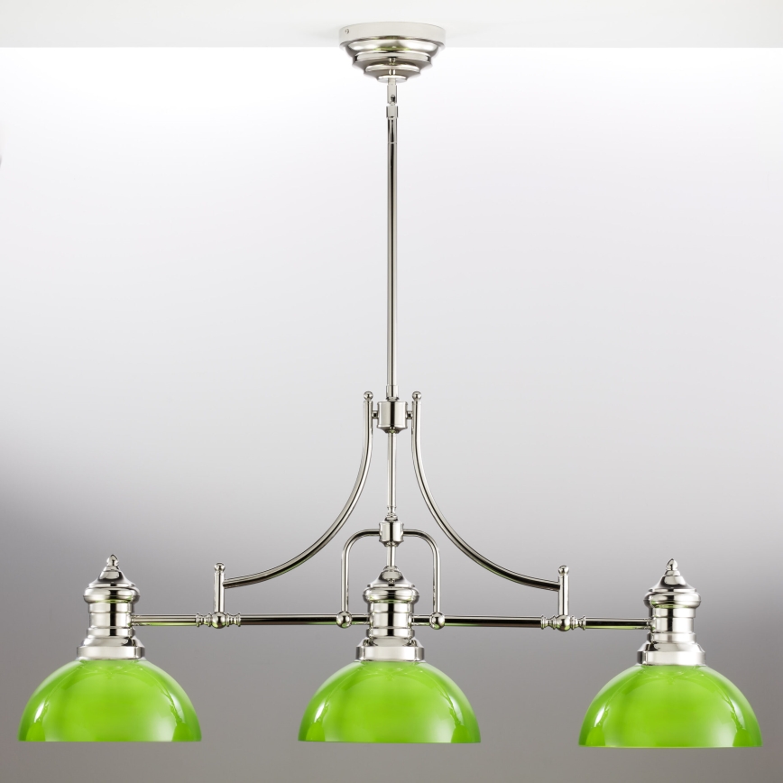 Jupiter 2072 - Полилей на штанга PLATINO 3xE27/15W/230V зелен/лъскав хром