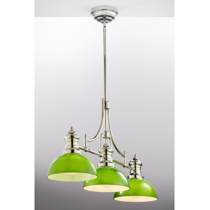 Jupiter 2072 - Полилей на штанга PLATINO 3xE27/15W/230V зелен/лъскав хром