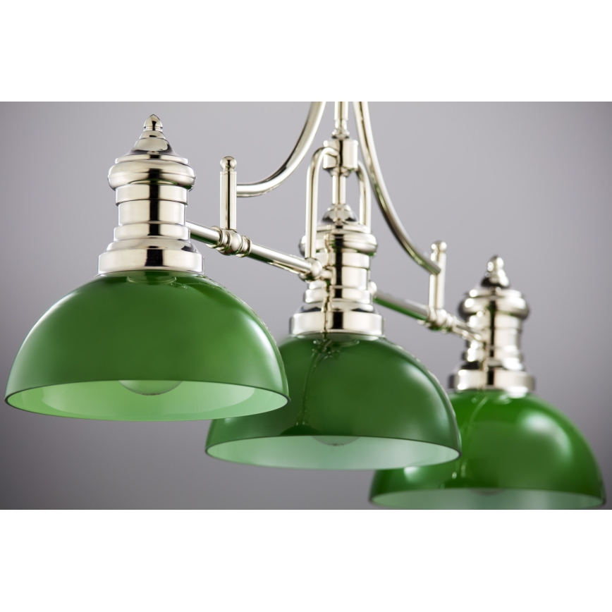 Jupiter 2072 - Полилей на штанга PLATINO 3xE27/15W/230V зелен/лъскав хром