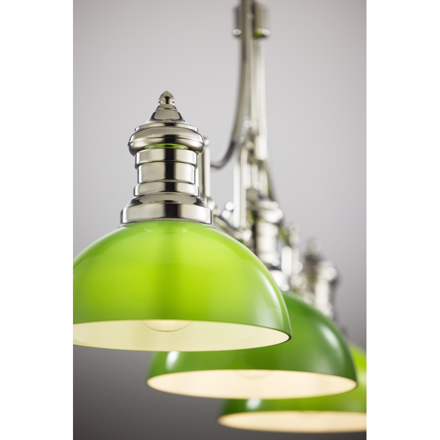 Jupiter 2072 - Полилей на штанга PLATINO 3xE27/15W/230V зелен/лъскав хром