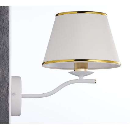 Jupiter 2086 - Аплик SAMBA 1xE27/15W/230V бял/златен