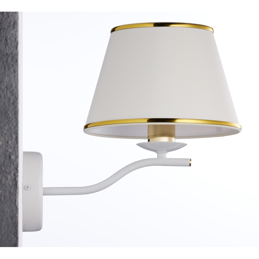 Jupiter 2086 - Аплик SAMBA 1xE27/15W/230V бял/златен