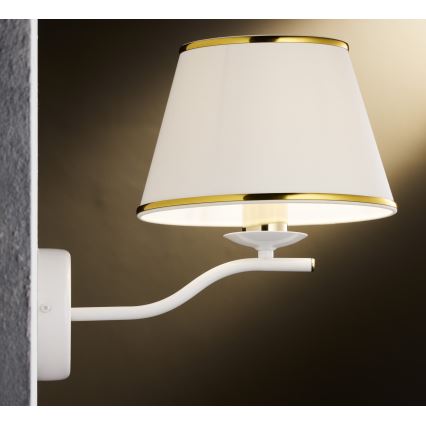 Jupiter 2086 - Аплик SAMBA 1xE27/15W/230V бял/златен