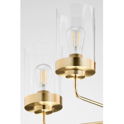 Jupiter 2087 - Полилей на тръба RAMIREZ 3xE27/15W/230V златист/черен