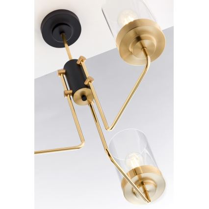 Jupiter 2087 - Полилей на тръба RAMIREZ 3xE27/15W/230V златист/черен