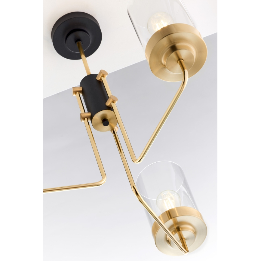 Jupiter 2087 - Полилей на тръба RAMIREZ 3xE27/15W/230V златист/черен