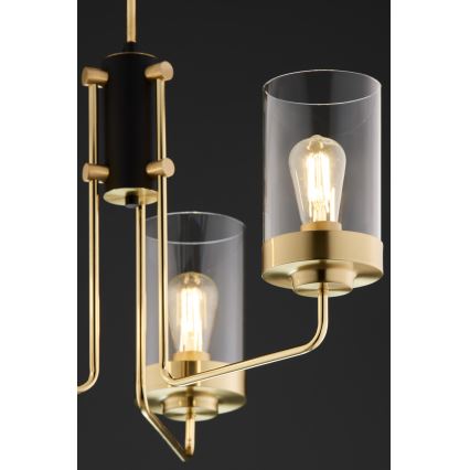Jupiter 2087 - Полилей на тръба RAMIREZ 3xE27/15W/230V златист/черен