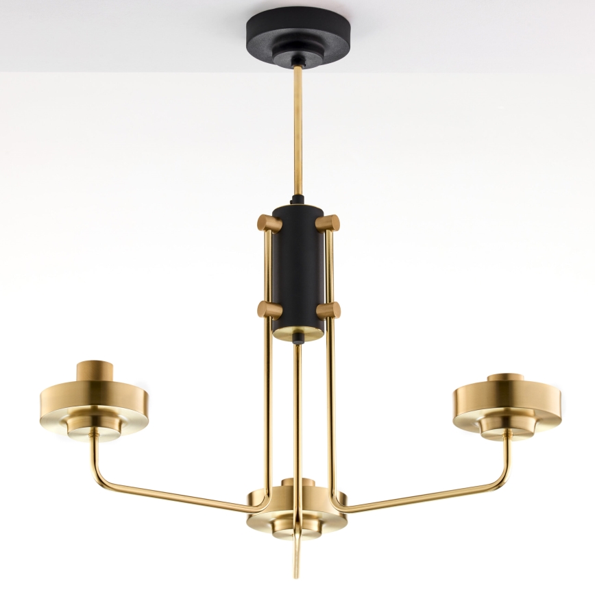 Jupiter 2087 - Полилей на тръба RAMIREZ 3xE27/15W/230V златист/черен