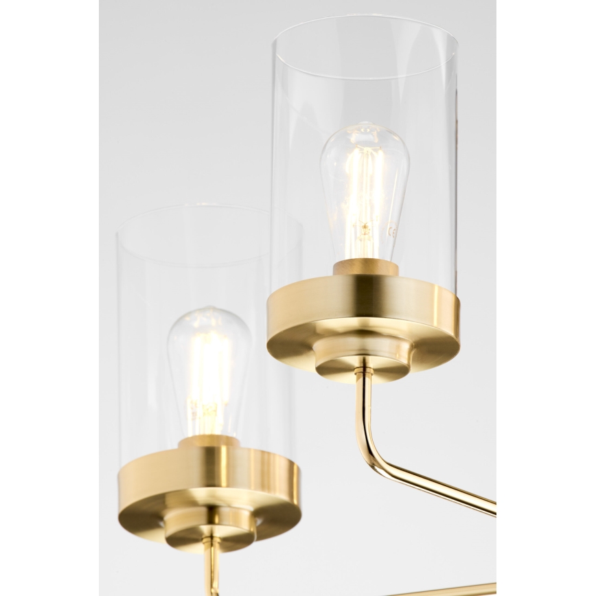 Jupiter 2088 - Полилей с прът RAMIREZ 5xE27/15W/230V златист/черен