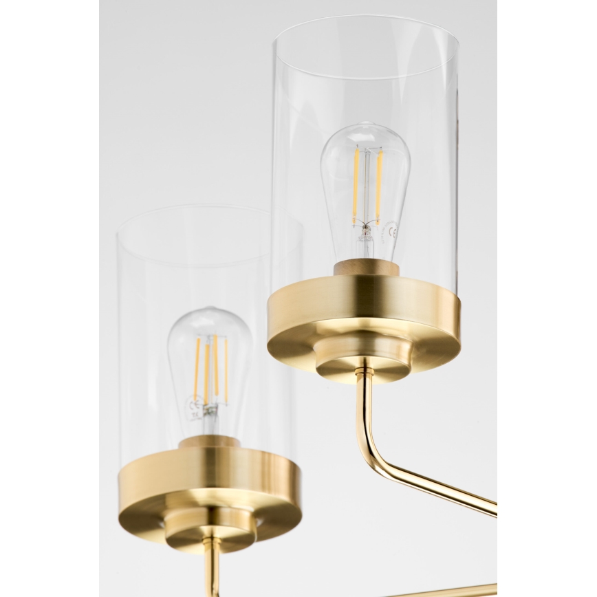 Jupiter 2088 - Полилей с прът RAMIREZ 5xE27/15W/230V златист/черен