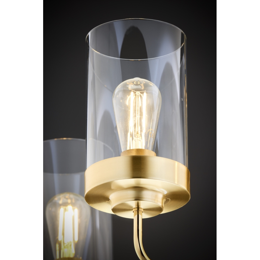 Jupiter 2088 - Полилей с прът RAMIREZ 5xE27/15W/230V златист/черен