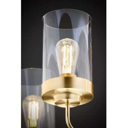 Jupiter 2088 - Полилей с прът RAMIREZ 5xE27/15W/230V златист/черен