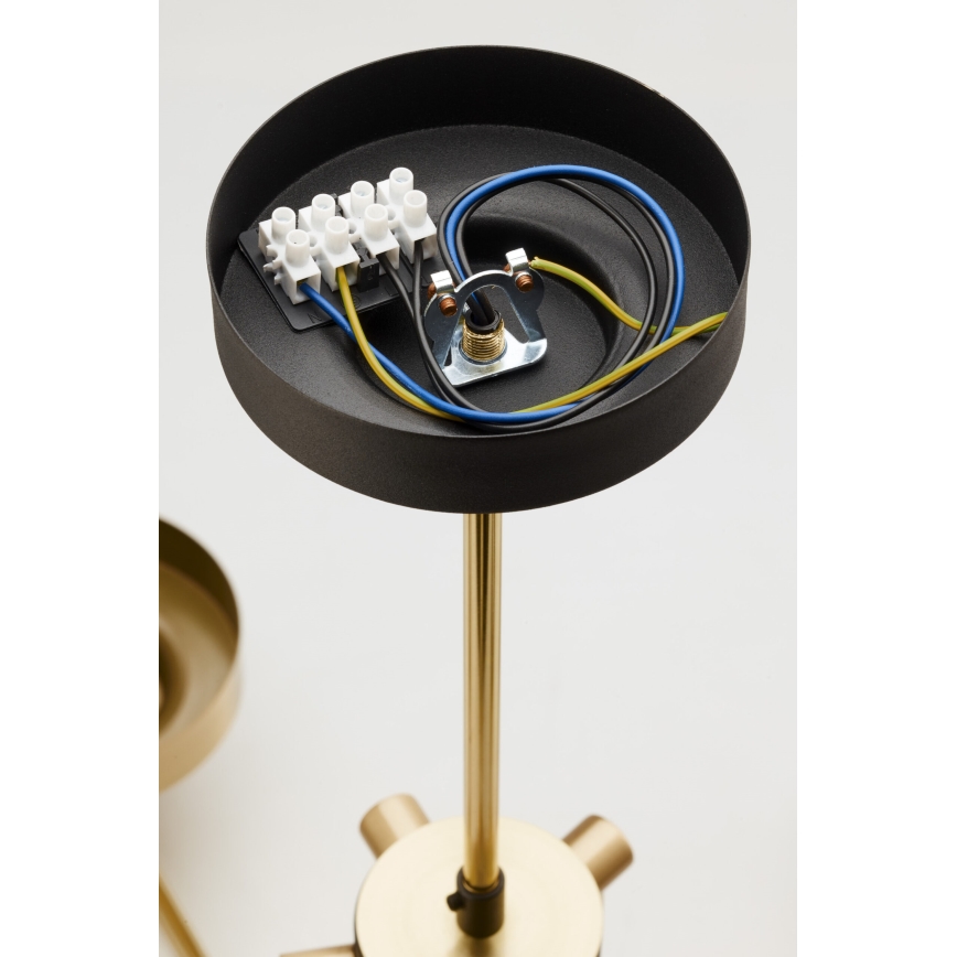 Jupiter 2089 - Полилей на тръба RAMIREZ 6xE27/15W/230V златист/черен