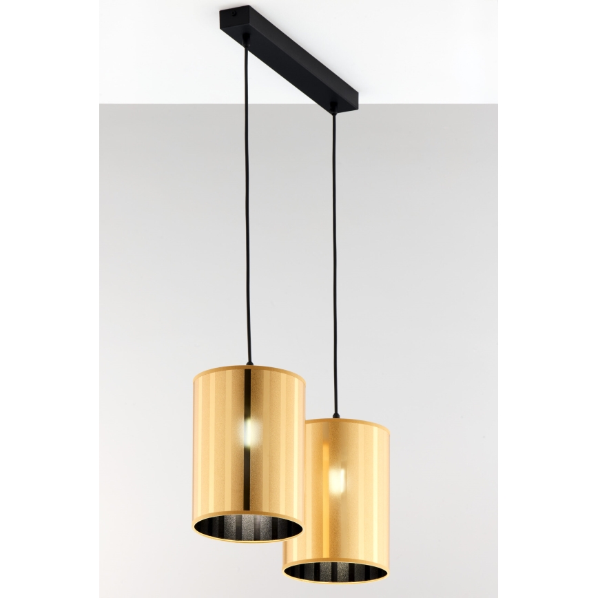 Jupiter 2091 - Полилей на кабел CORTINA 2xE27/15W/230V златен/черен