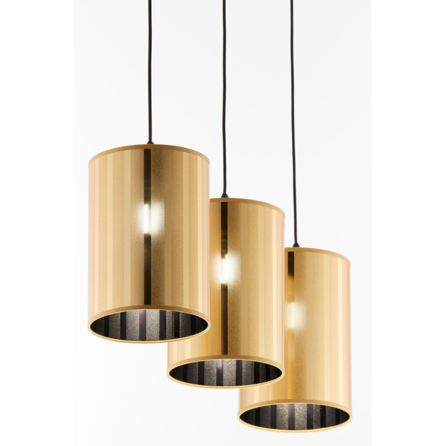 Jupiter 2092 - Полилей на кабел CORTINA 3xE27/15W/230V златист/черен