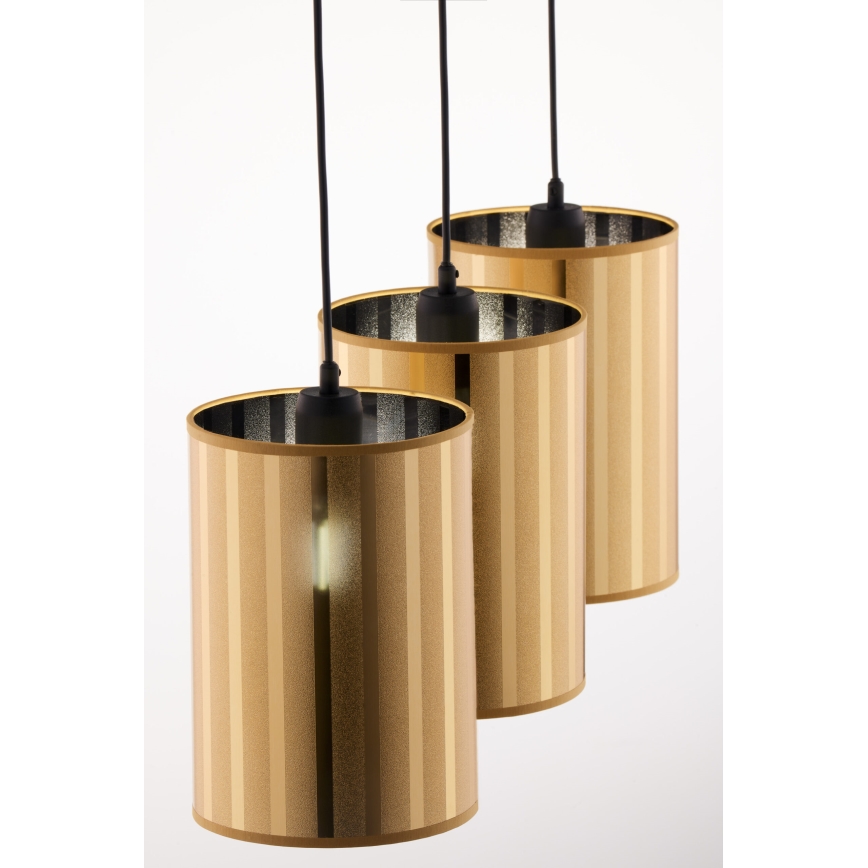 Jupiter 2092 - Полилей на кабел CORTINA 3xE27/15W/230V златист/черен