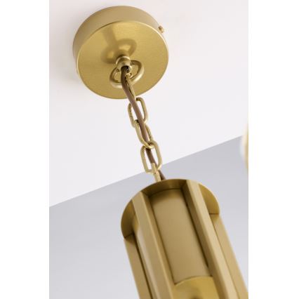 Jupiter 2093 - Полилей на верига ARTHUR 3xE27/15W/230V синьо/златно