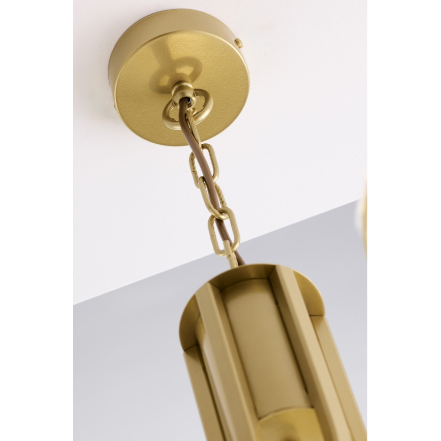 Jupiter 2093 - Полилей на верига ARTHUR 3xE27/15W/230V синьо/златно