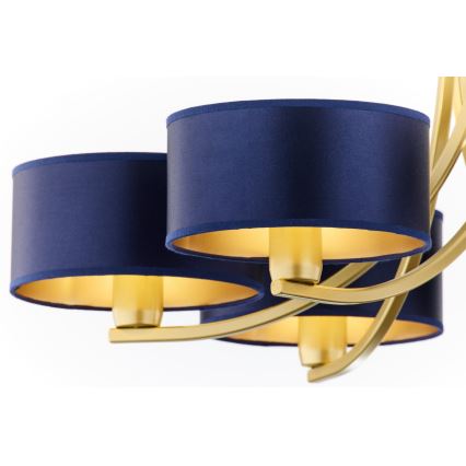 Jupiter 2095 - Полилей на верига ARTHUR 6xE27/15W/230V син/златен