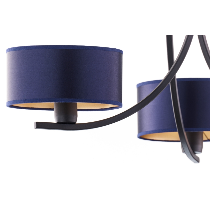 Jupiter 2099 - Полилей на верига ARTHUR 3xE27/15W/230V син/черен