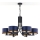 Jupiter 2102 - Полилей на верига ARTHUR 6xE27/15W/230V син/черен